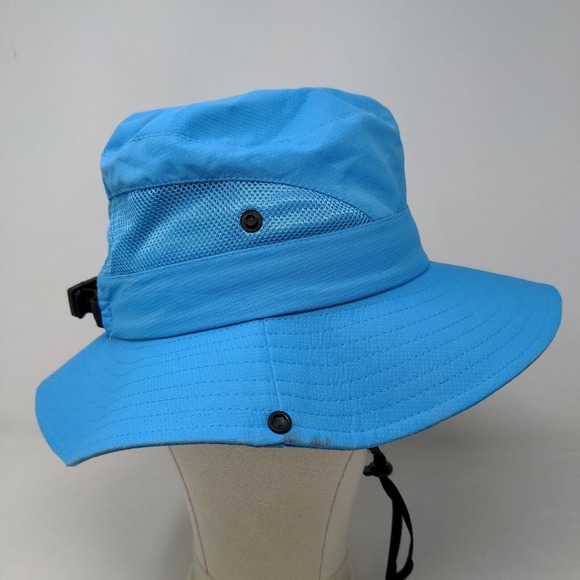 SunShade Men's Wide Brim Hat Blue Snapback Mesh 100% Polyester Drawstring - Picture 6 of 10